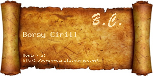 Borsy Cirill névjegykártya